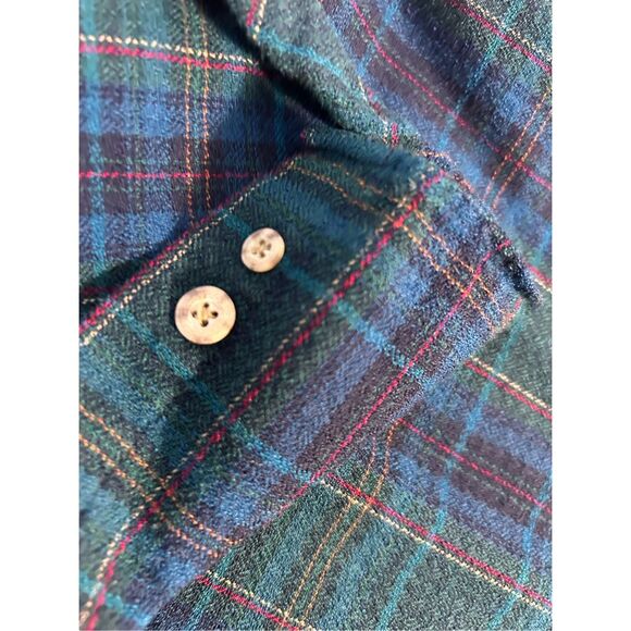 Sir Pendleton 100 virgin wool flannel medium m green plaid button down rn#29685 - Picture 8 of 8